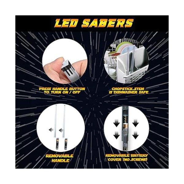 Light Up Star Wars Palillos de sable con luz LED