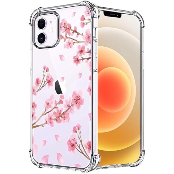 HEYORUN Cherry Blossom Clear Case Fit for iPhone 12_1