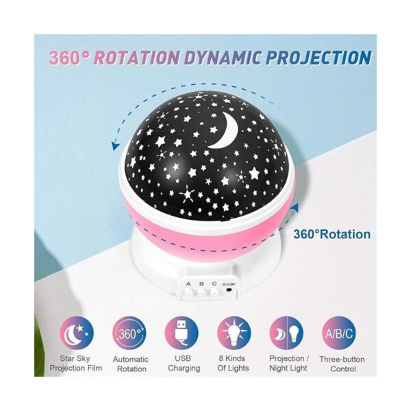 Luz nocturna para bebés Proyector de luna con rotación de_2