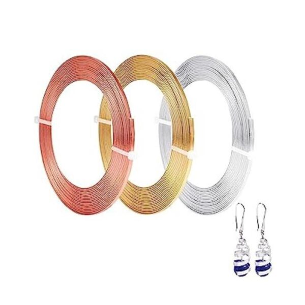Cinvo 3 rollos de alambre plano para manualidades alambre