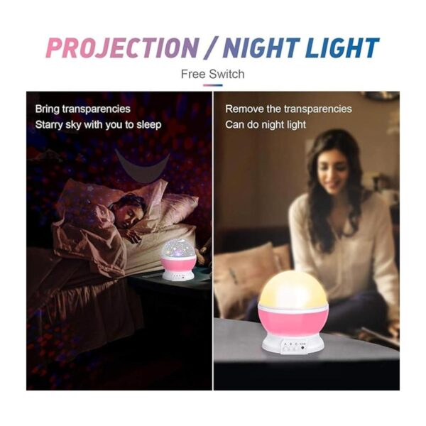Luz nocturna para bebés Proyector de luna con rotación de_5