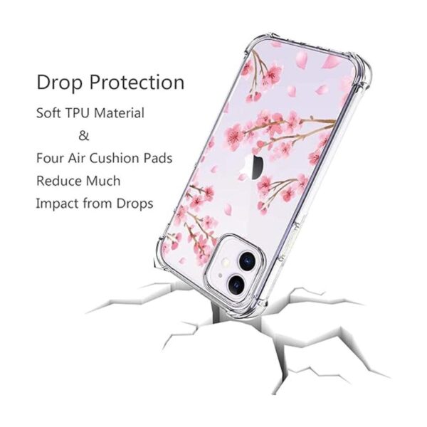 HEYORUN Cherry Blossom Clear Case Fit for iPhone 12_4