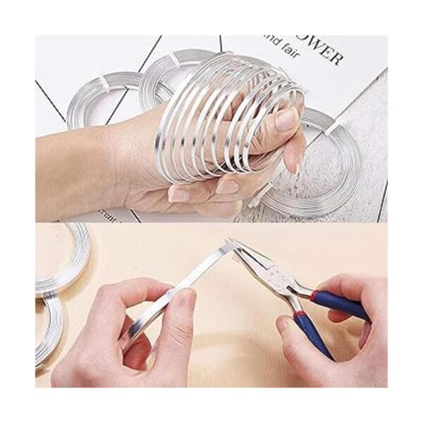 Cinvo 3 rollos de alambre plano para manualidades alambre