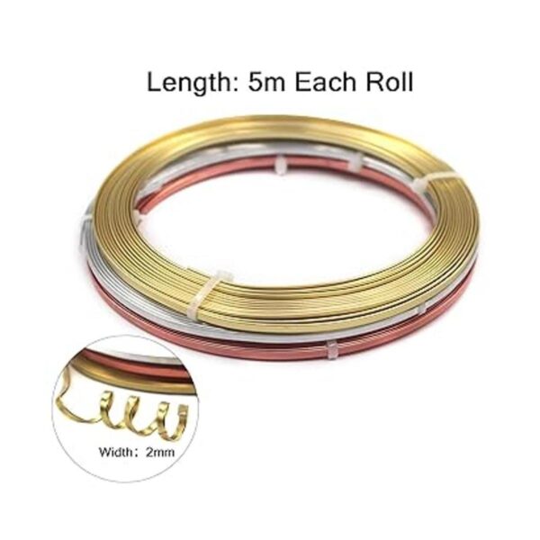 Cinvo 3 rollos de alambre plano para manualidades alambre