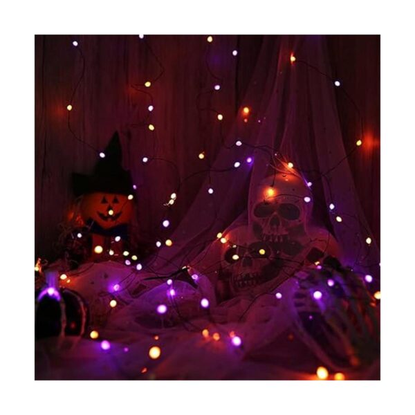 Lomotech Luces de Halloween naranjas moradas 16.4 pies_3