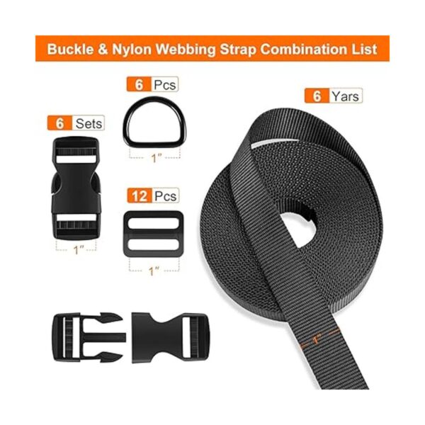 Correa de hebillas de 1 pulgada correas de nailon de 6