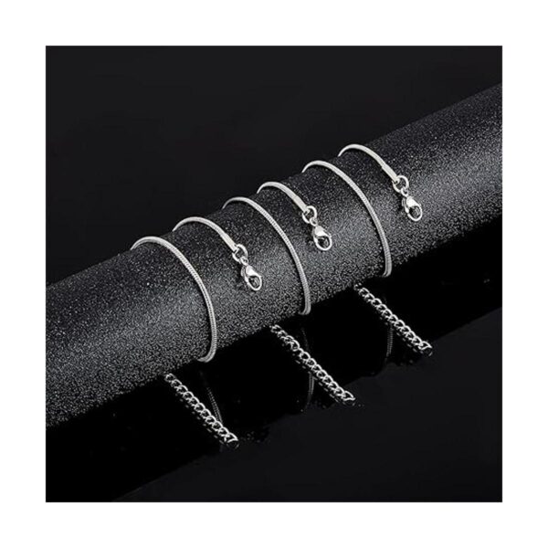 PH PandaHall 10 pulseras de cadena de serpiente de acero