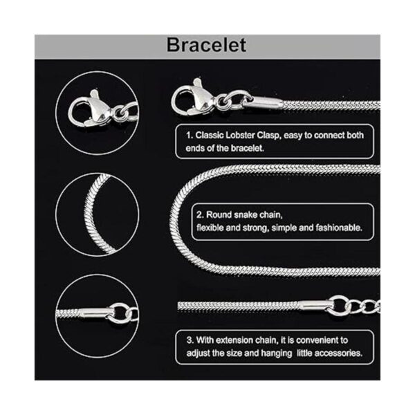 PH PandaHall 10 pulseras de cadena de serpiente de acero