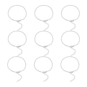 PH PandaHall 10 pulseras de cadena de serpiente de acero