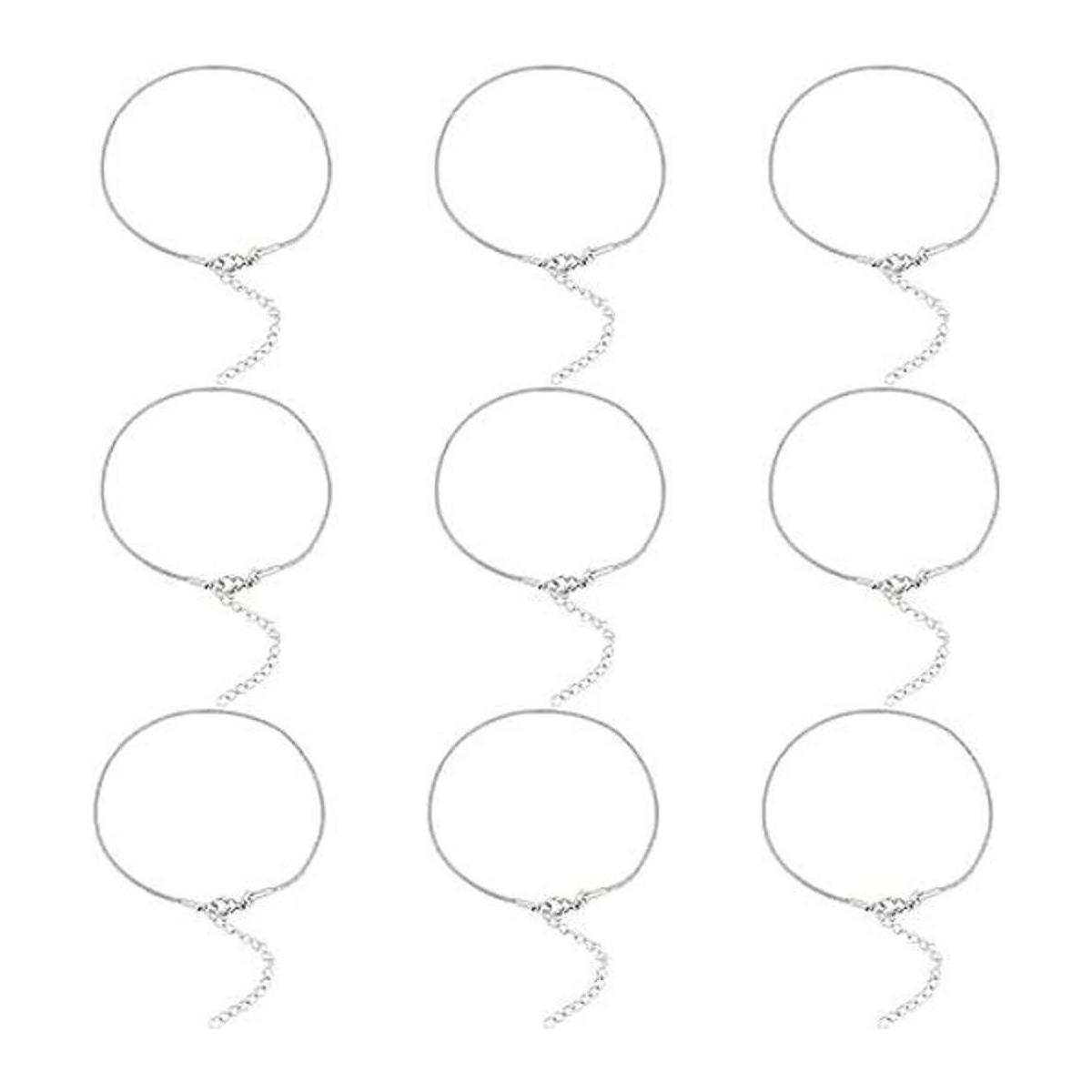 PH PandaHall 10 pulseras de cadena de serpiente de acero