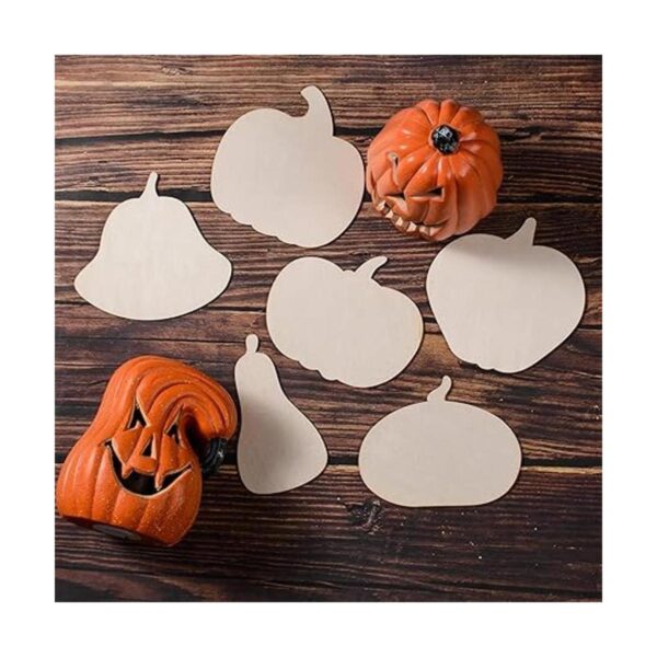 36 piezas de madera sin terminar calabaza formas de 6.0 in_4