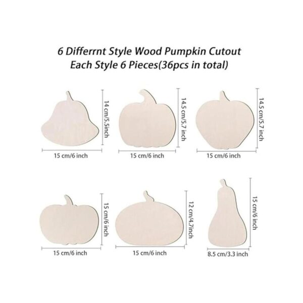 36 piezas de madera sin terminar calabaza formas de 6.0 in_2