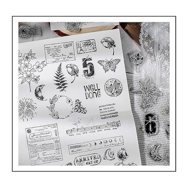 Muulaii 6 hojas de tarjetas de sello de silicona