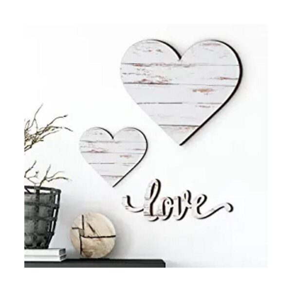 Chitidr 3 letreros de madera en forma de corazón letrero