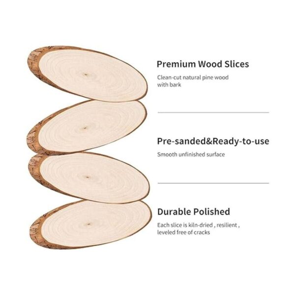 FEZZIA Rebanadas de madera natural 3 piezas de forma_3