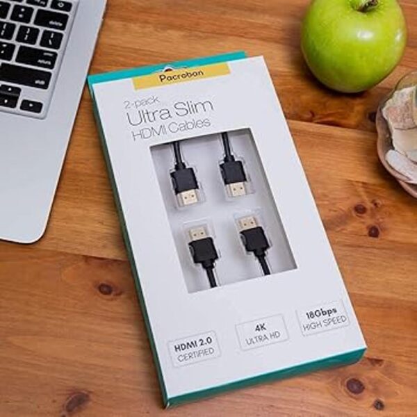 Pacroban Cable HDMI delgado 2.0 paquete de 1 pie2 de_4