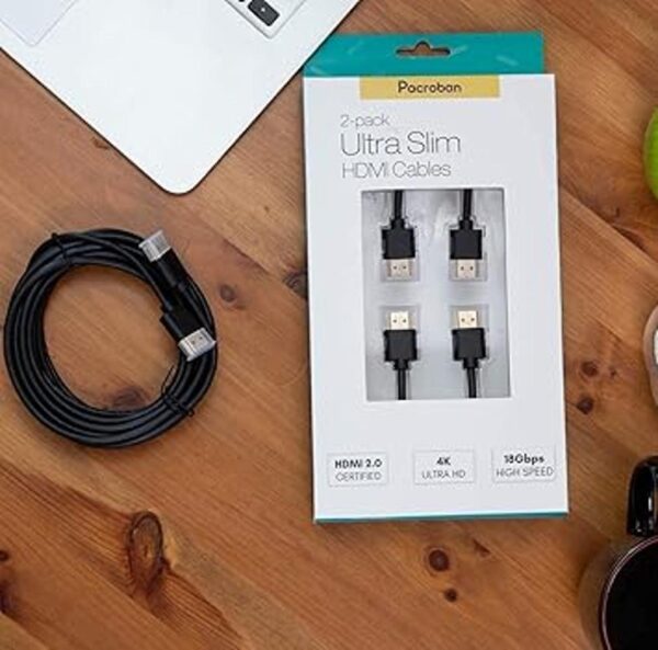 Pacroban Cable HDMI delgado 2.0 paquete de 1 pie2 de_2