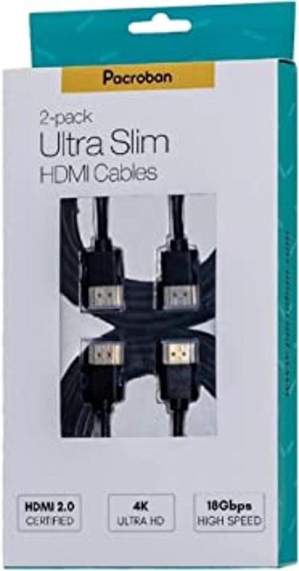 Pacroban Cable HDMI delgado 2.0 paquete de 1 pie2 de_1