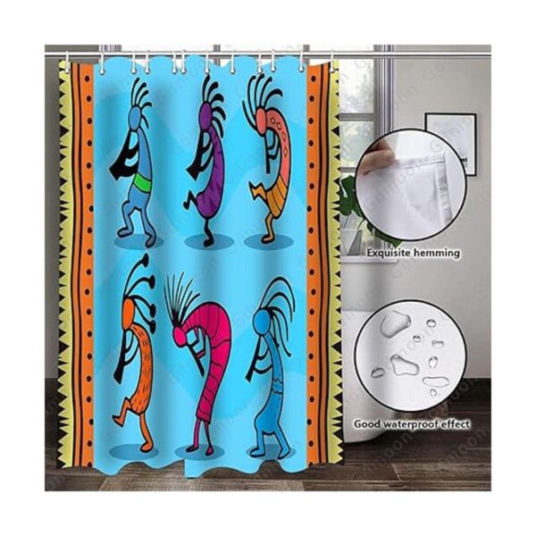 Gdmoon Egipto Cortina de ducha africana Kokopelli azul