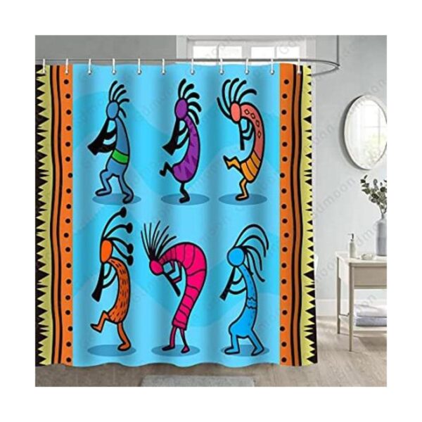 Gdmoon Egipto Cortina de ducha africana Kokopelli azul
