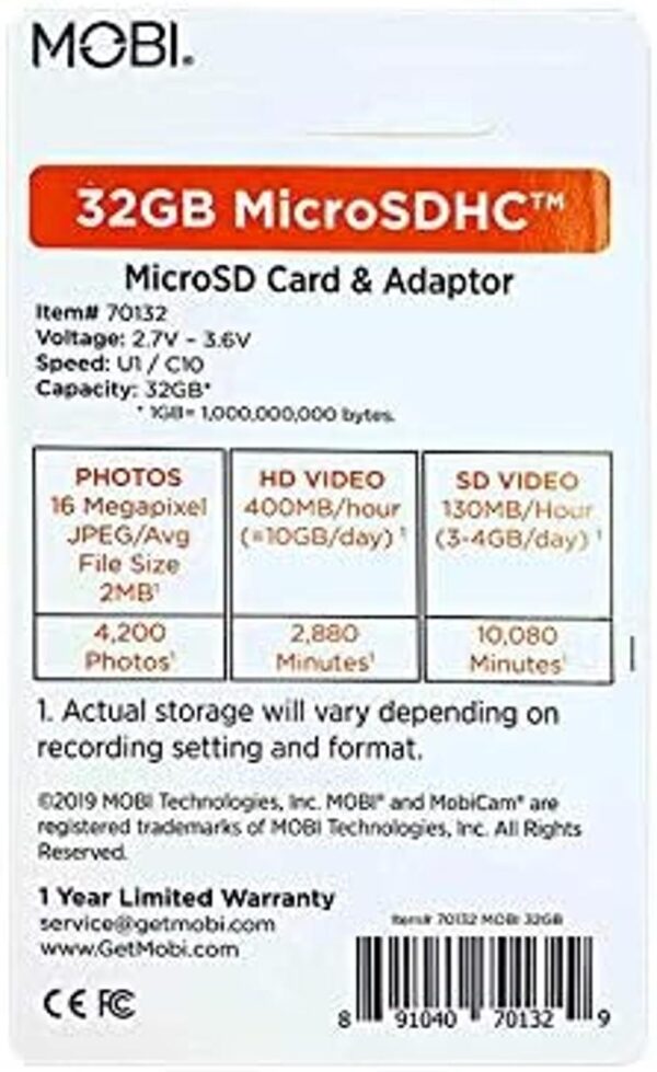 MOBI Tarjeta de memoria MicroSDHDC de 32 GB y adaptador_2