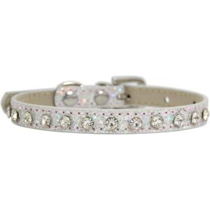HOWWFALY Collar de piel sintética con diamantes de_1
