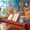 Fancy Cats 750 Piece Jigsaw Puzzle Clases de piano_3