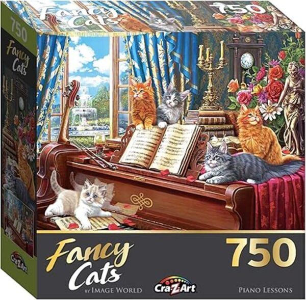 Fancy Cats 750 Piece Jigsaw Puzzle Clases de piano_4