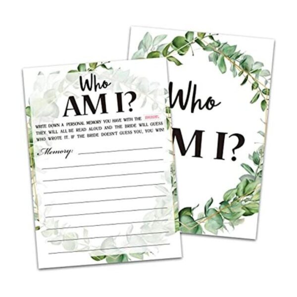 Tarjetas de juego de despedida de soltera Who Am I Game_1
