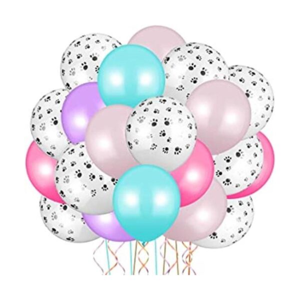 Globos de látex con diseño de pata de perro 100 unidades