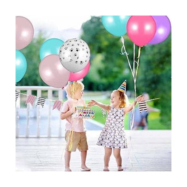 Globos de látex con diseño de pata de perro 100 unidades
