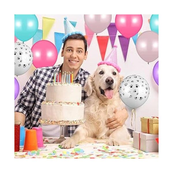 Globos de látex con diseño de pata de perro 100 unidades