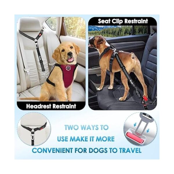 Lukovee Cinturón de seguridad de coche para perro paquete_2