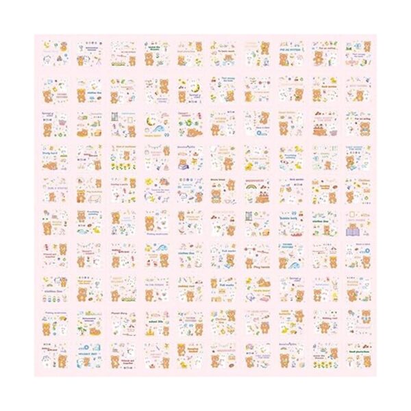 Juego de calcomanías de animales lindos 100 hojas de 600