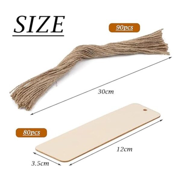 FOCCTS 80 unidades de madera en blanco marcapáginas de