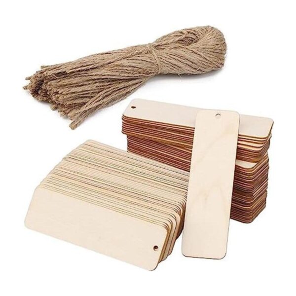 FOCCTS 80 unidades de madera en blanco marcapáginas de