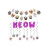 Juego de decoraciones para fiestas de gatos carita de