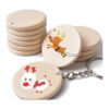 Happyay 30 piezas de rebanadas de madera natural letrero