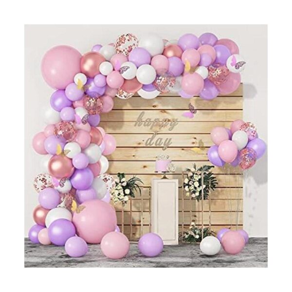 Kit de arco de guirnalda de globos rosados 121 unidades_1
