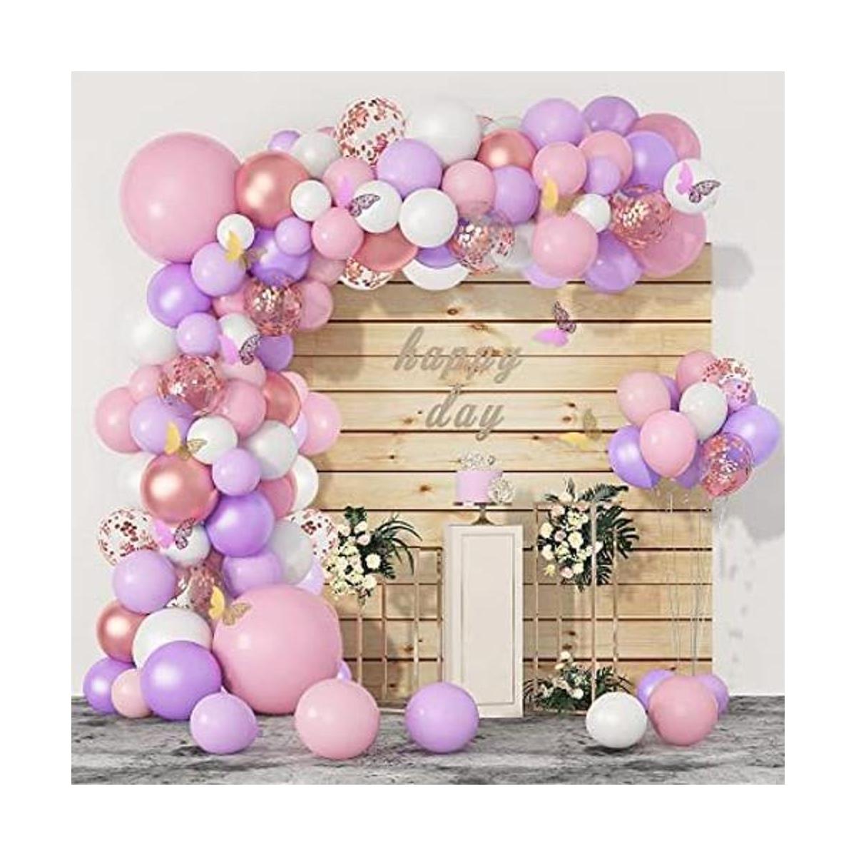Kit de arco de guirnalda de globos rosados 121 unidades