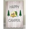 Happy Camper Cortina de ducha rústica de madera oxidada_2