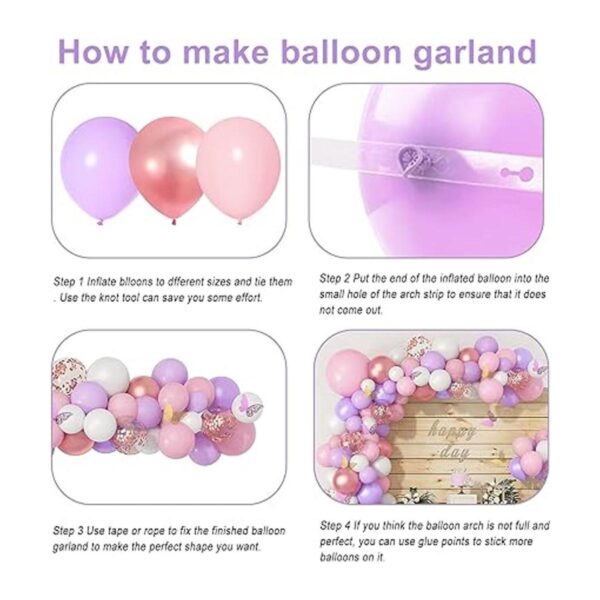 Kit de arco de guirnalda de globos rosados 121 unidades_4