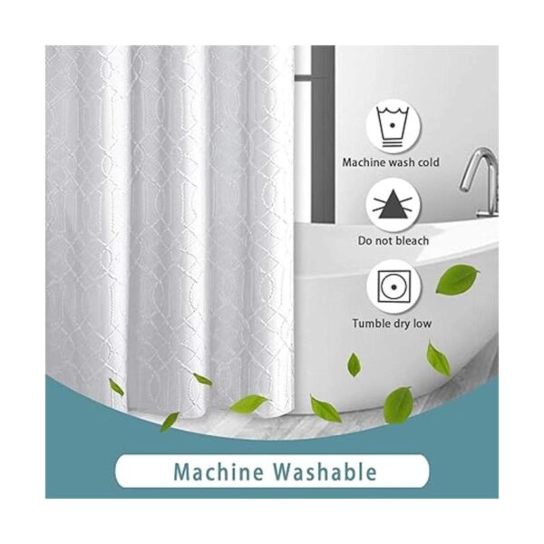 OWENIE Cortina de ducha blanca para baño diseño_5
