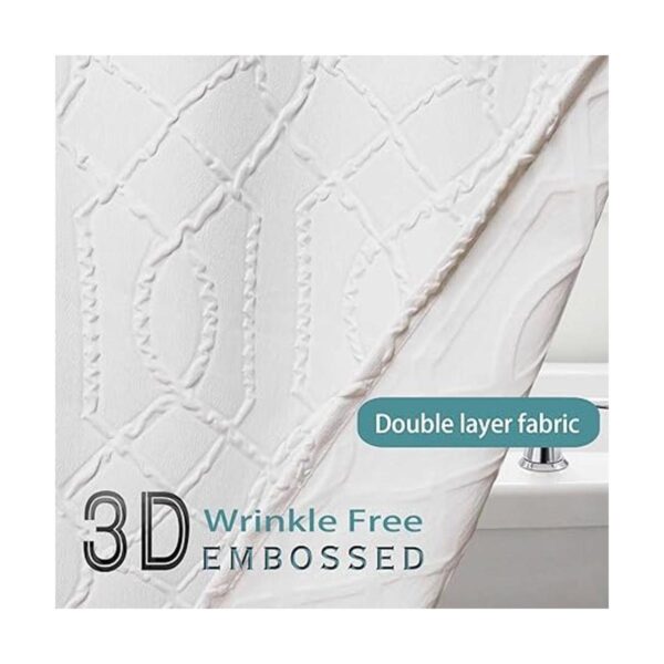 OWENIE Cortina de ducha blanca para baño diseño_2