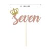 Decoración para tarta de 7 cumpleaños con purpurina en oro_3