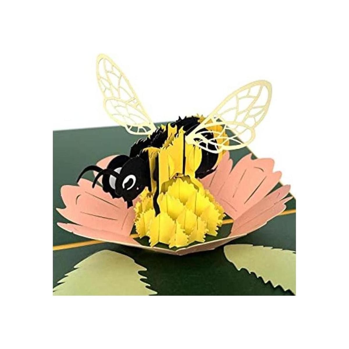 Tarjeta desplegable de abeja miel tarjetas de