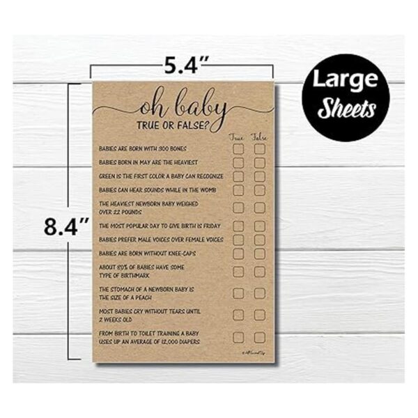 Juego de 50 True or False Oh Baby Trivia Kraft 50_2