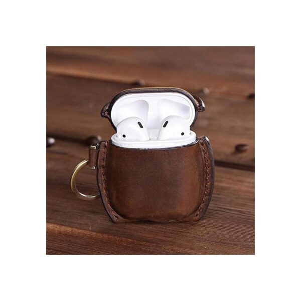 Jkhome Funda de piel auténtica para AirPods 2 1 con_3