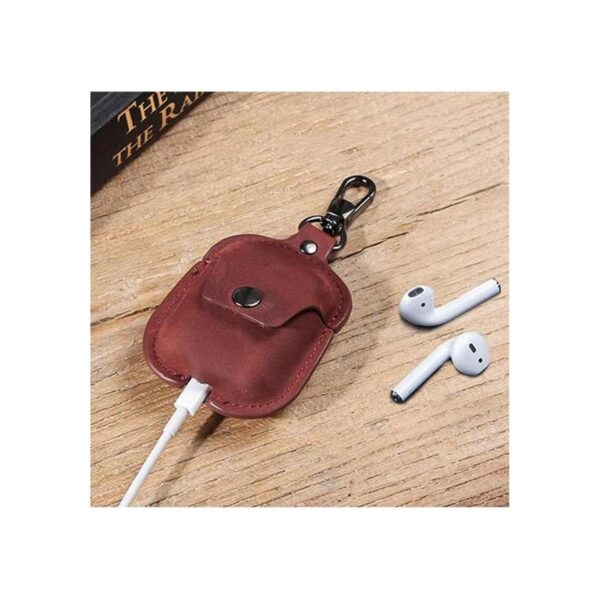 Jkhome Funda de piel auténtica para AirPods 2 1 con_4
