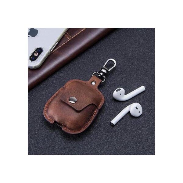 Jkhome Funda de piel auténtica para AirPods 2 1 con_2